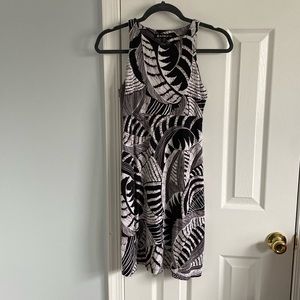 Athleta Santorini Printed High Neck Dress Tropical Zuma Black White Size XXS
